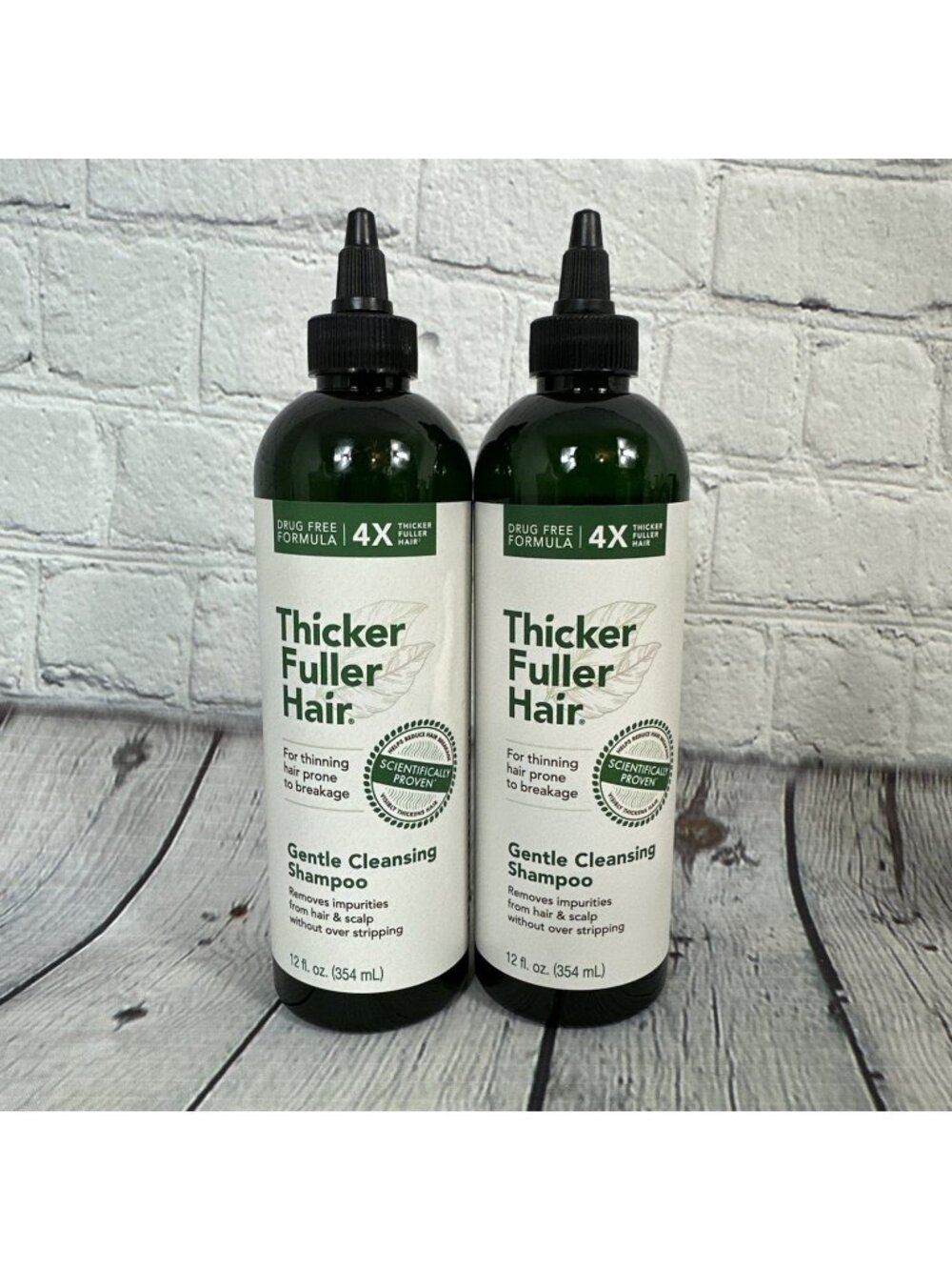 (2) Thicker Fuller Hair Gentle Cleansing Shampoo 12oz